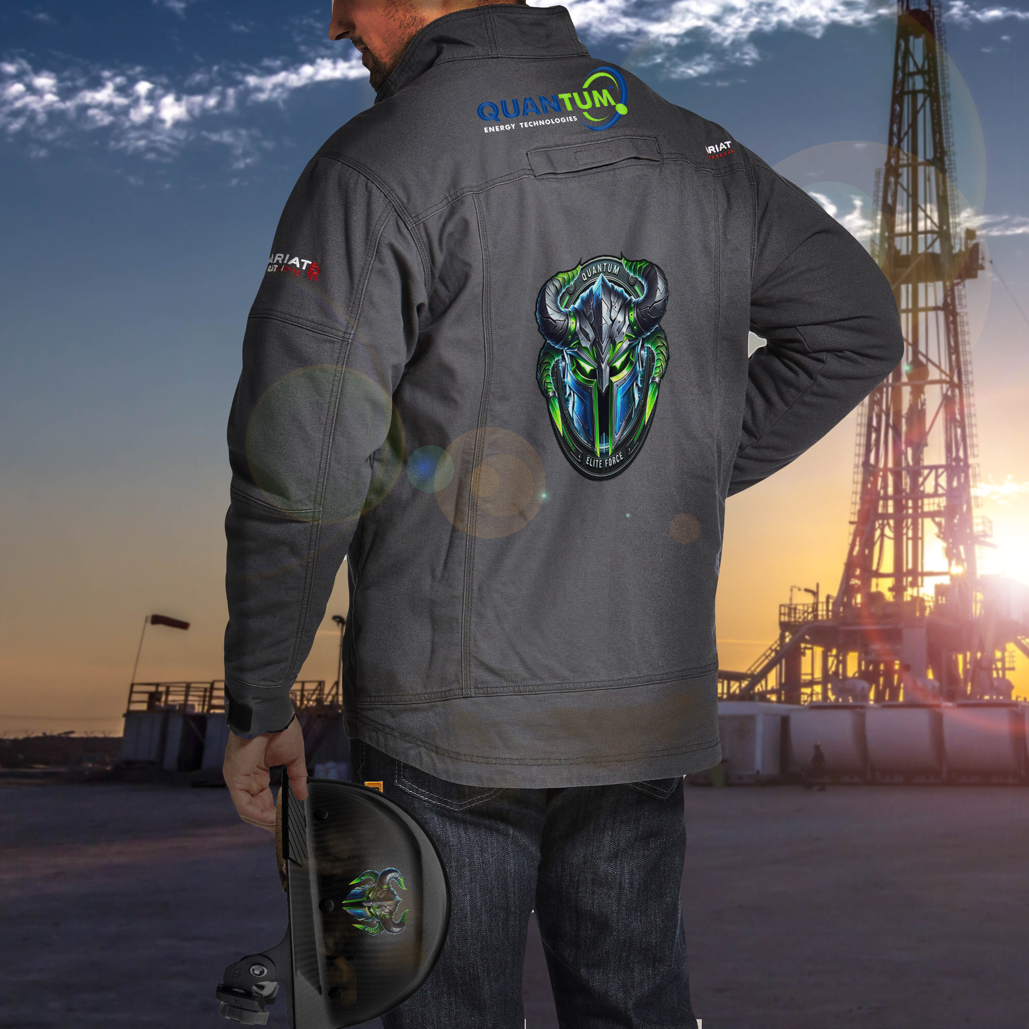 Quantum Elite Force&trade; jacket and patch at the rig site